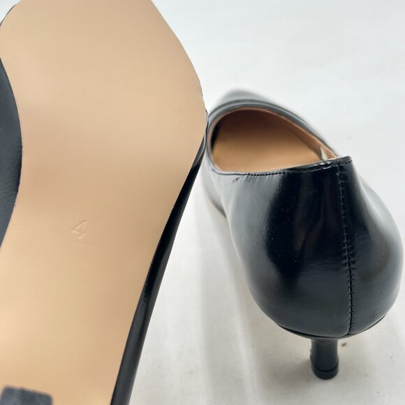 FSJ Black Women Comfy Clear Pointed Toe Pump Kitten Low Heel Slip On Office Shoe - Picture 6 of 8